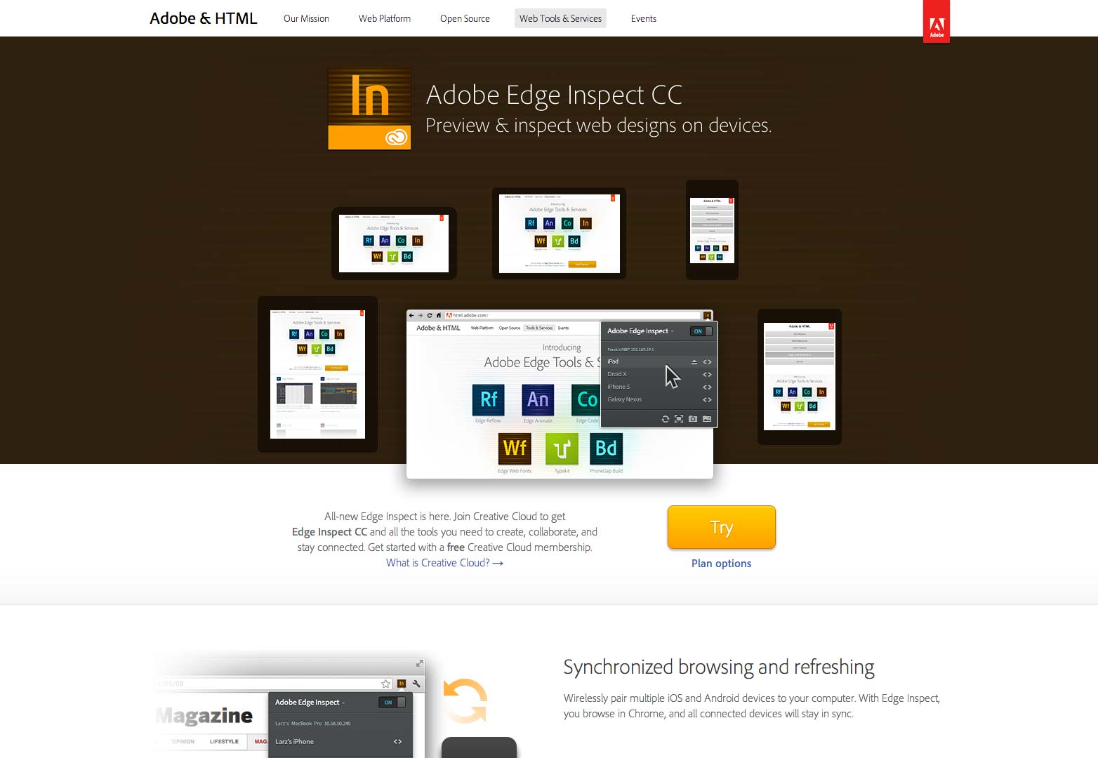 Edge web view. Responsive web Design Toolkit.