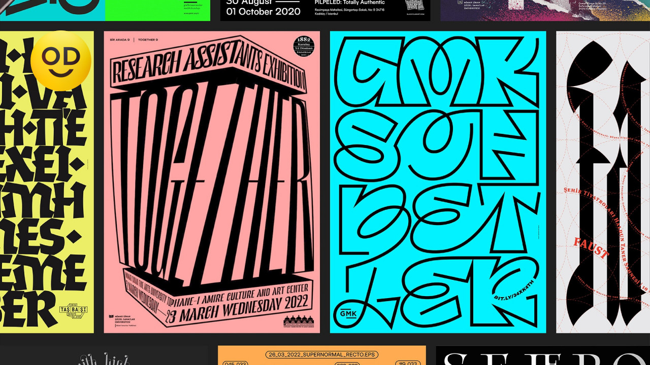 Избранные типографические постеры с элементами анимации дизайнера ...